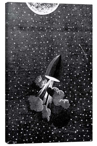 Canvas print Jules Verne, Around the Moon, 1865