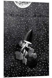 Hartschaumbild Jules Verne, Um den Mond herum, 1865