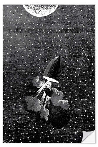 Wandsticker Jules Verne, Um den Mond herum, 1865