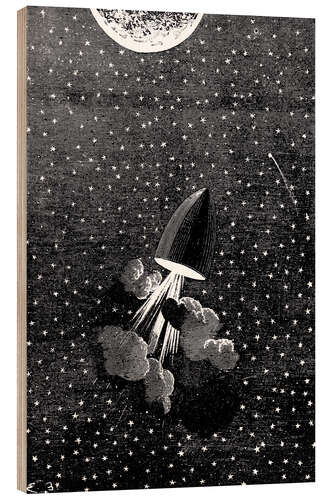 Cuadro de madera Jules Verne, Around the Moon, 1865