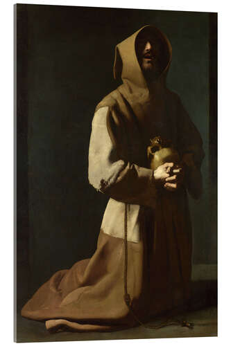 Akrylglastavla Saint Francis in Meditation, Francisco de Zurbarán