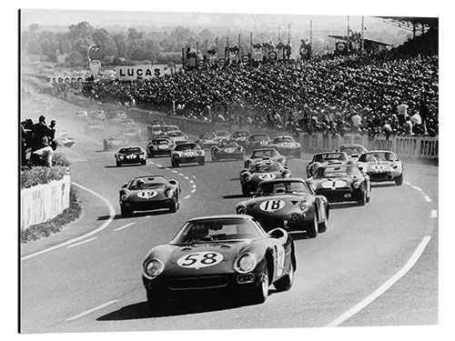 Aluminium print Start of the Le Mans 24 Hours, France, 1964