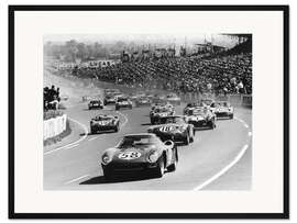 Gerahmter Kunstdruck Start of the Le Mans 24 Hours, Frankreich, 1964
