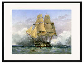 Gerahmter Kunstdruck Victory, Britisches Kriegsschiff, William Frederick Mitchell