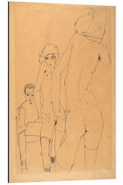 Magnettafel Schiele mit Aktmodell vor dem Spiegel, 1910