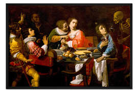 Gerahmter Kunstdruck Der Tod kommt an den Banketttisch, Giovanni Martinelli