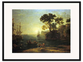 Gerahmter Kunstdruck Ankunft von Aeneas in Italien