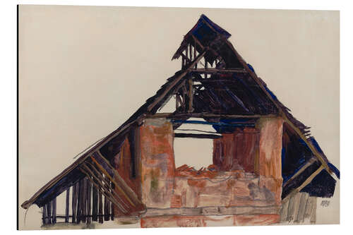 Aluminiumsbilde Old Gable, Egon Schiele