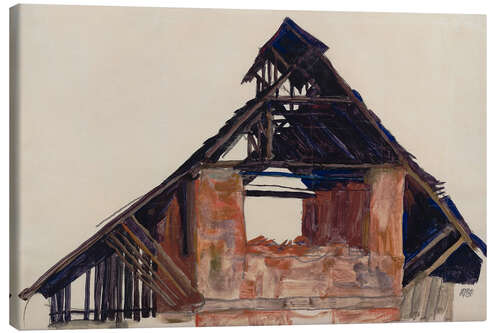 Lærredsbillede Old Gable, Egon Schiele