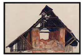 Gerahmter Kunstdruck Alter Giebel, Egon Schiele