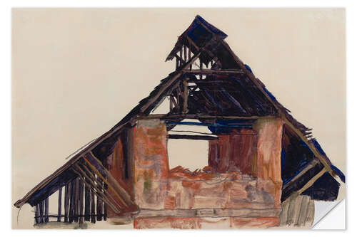 Autocolante decorativo Old Gable, Egon Schiele