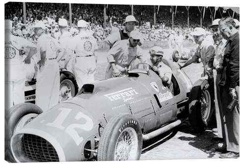 Canvas print Alberto Ascari at the Wheel of a 4.5 Litre Ferrari, Indianapolis, 1952