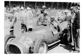 Hartschaumbild Alberto Ascari am Steuer eines 4,5-Liter-Ferrari, Indianapolis, 1952