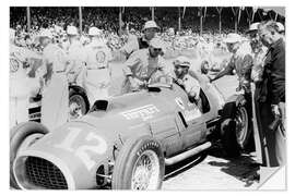 Selvklebende plakat Alberto Ascari at the Wheel of a 4.5 Litre Ferrari, Indianapolis, 1952