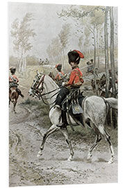 Print på skumplade Officer of Hussars, 1889