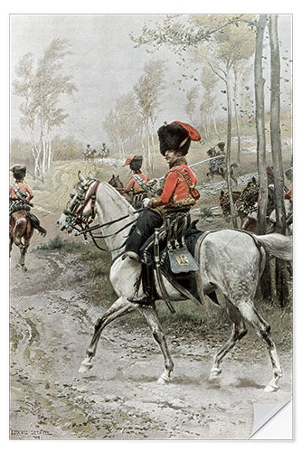 Selvklæbende plakat Officer of Hussars, 1889