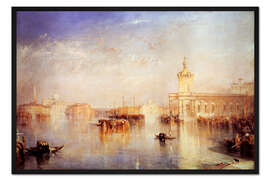 Gerahmter Kunstdruck Die Dogana, San Giorgio, Citella, von den Stufen des Europa, Venedig, 1842