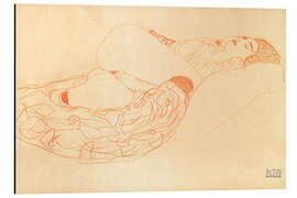 Magnettafel Liegender Halbakt masturbierend