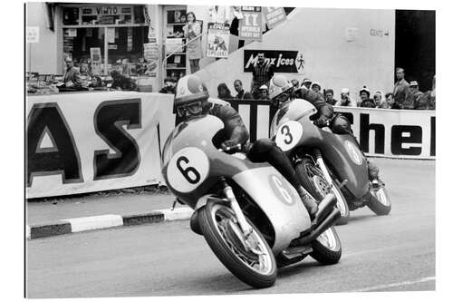 Gallery print Giacomo Agostini on Bike Number 6, Tom Dickie on Bike Number 3, Isle of Man Junior TT, 1968