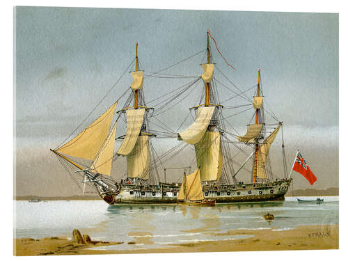 Acrylic print A Royal Navy 42 Gun Frigate, 1780