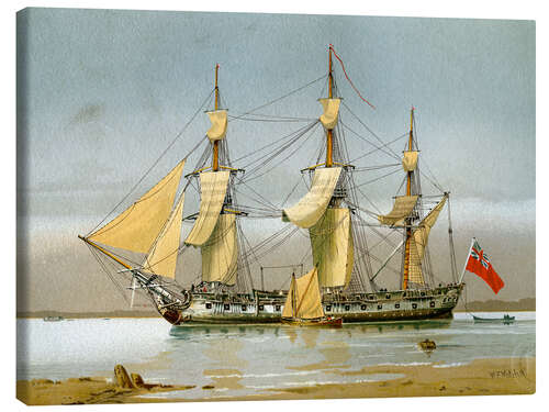 Quadro em tela A Royal Navy 42 Gun Frigate, 1780