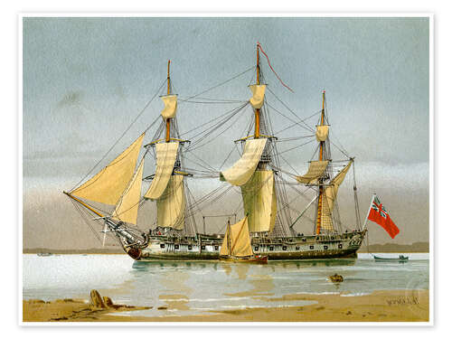 Póster A Royal Navy 42 Gun Frigate, 1780