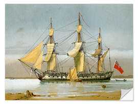 Selvklebende plakat A Royal Navy 42 Gun Frigate, 1780