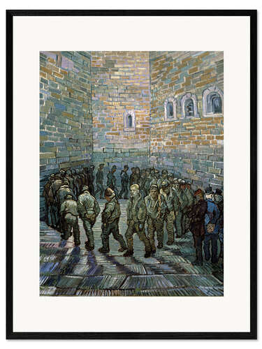 Ingelijste kunstdruk The Prison Courtyard, 1890