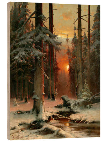 Holzbild Schnee im Wald, 1885