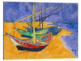 Magnettafel Boote am Strand von Les-Saintes-Maries