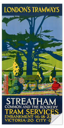 Selvklebende plakat Streatham Common and the Rookery, Tony Castle