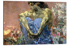 Magnettafel Dämon sitzend in einem Garten