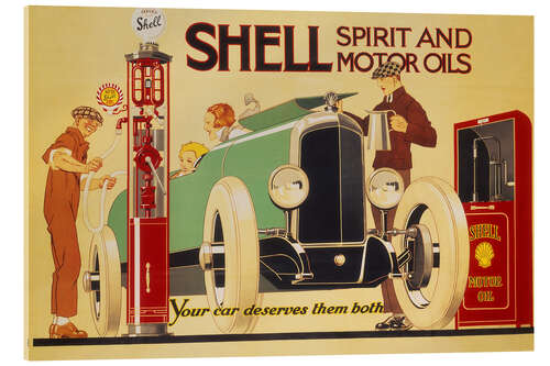 Acrylic print Poster advertising Shell spirit and motor oils