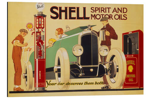 Aluminiumsbilde Poster advertising Shell spirit and motor oils