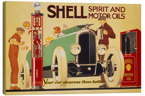 Lærredsbillede Poster advertising Shell spirit and motor oils