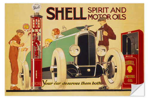 Sticker mural Poster advertising Shell spirit and motor oils