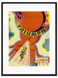 Gerahmter Kunstdruck Werbeplakat für Triumph-Motorräder