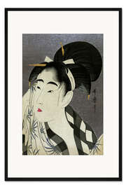 Gerahmter Kunstdruck Frau wischt sich den Schweiß ab