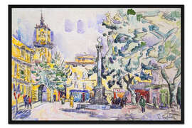 Gerahmter Kunstdruck Platz des Hotel de Ville in Aix-en-Provence