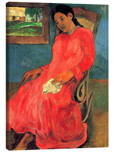 Canvastavla Woman in Red Dress