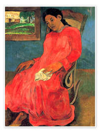 Poster Frau im roten Kleid