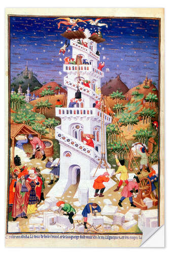 Selvklebende plakat Building the Tower of Babel