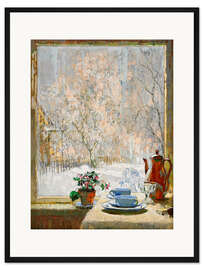 Gerahmter Kunstdruck Durch das Fenster im Winter