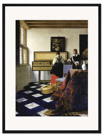 Gerahmter Kunstdruck Eine Dame im Virginal mit einem Gentleman (Die Musikstunde)