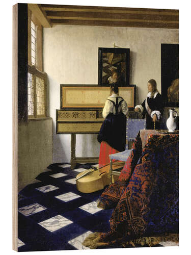 Stampa su legno A Lady at the Virginal with a Gentleman (The Music Lesson)