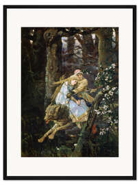 Gerahmter Kunstdruck Iwan Zarewitsch reitet den grauen Wolf, Viktor Mihajlovic Vasnecov