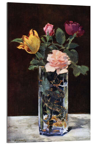 Gallery print Still Life with Roses and Tulips in a Dragon Vase