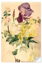 Wall sticker Flower Piece with Iris, Laburnum, and Geranium