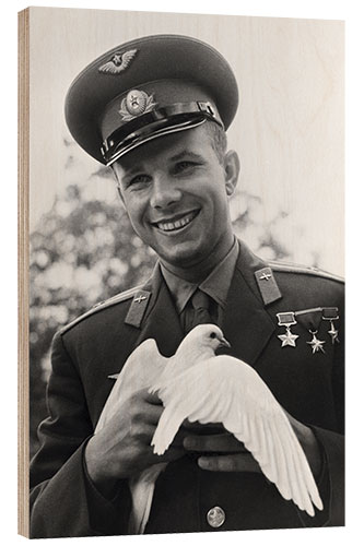 Tableau en bois Yuri Gagarin, Russian Cosmonaut, 1964