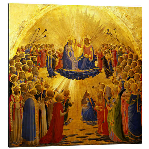 Aluminiumtavla The Coronation of the Virgin, Fra Giovanni da Fiesole